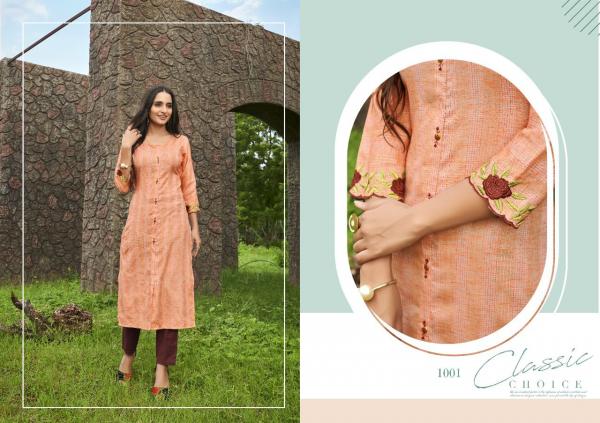 Vitara Zil Mil Cotton Designer Embroidery Kurti 